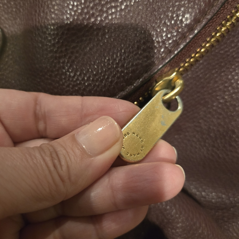 Marc by Marc Jacobs Plum Pebbled Leather Crossbody with Gold Hardware - Picture 3 of 7